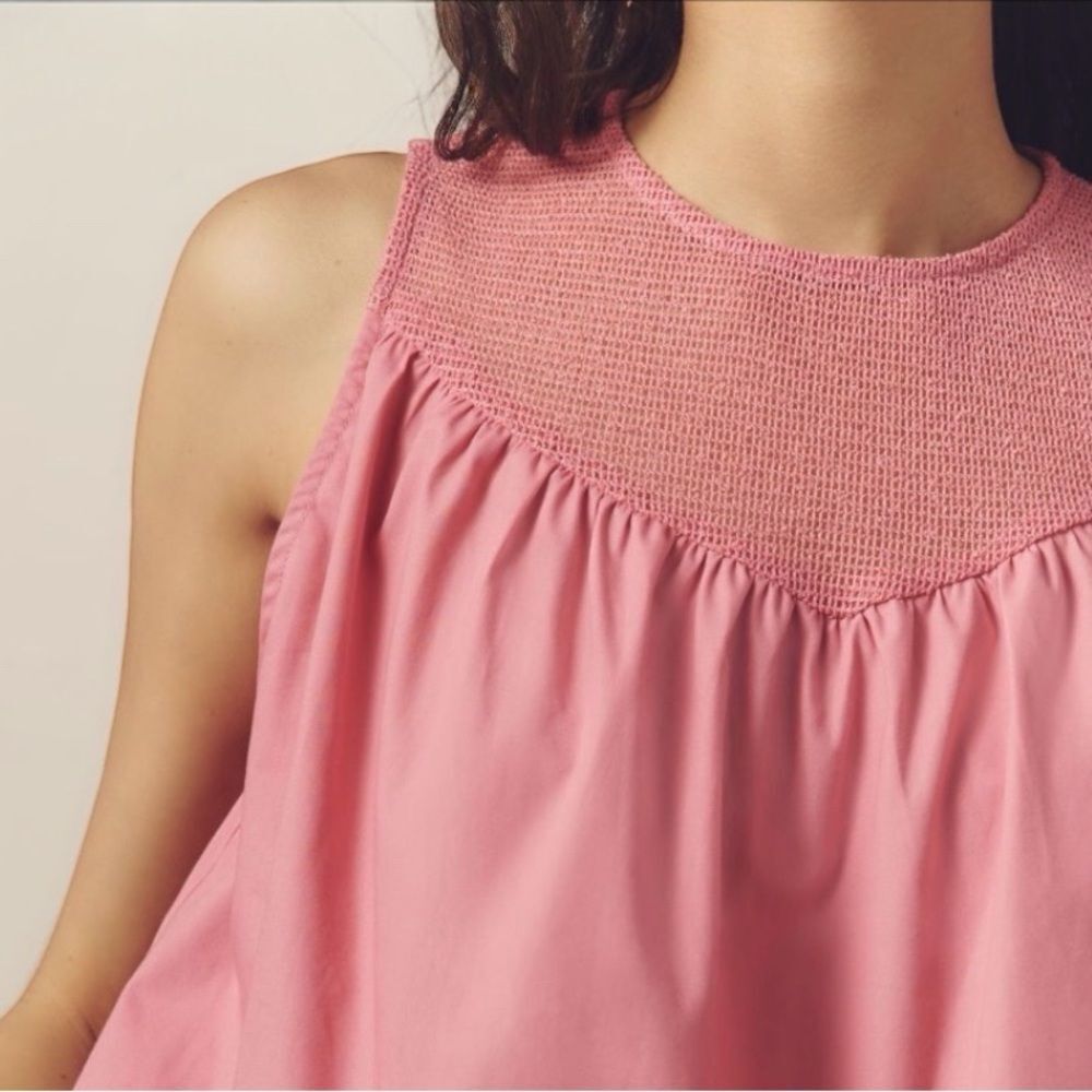 NWT Anthropologie Top The Iris Poplin Sleeveless Blouse by En Elly Pink Size XL - Picture 6 of 6